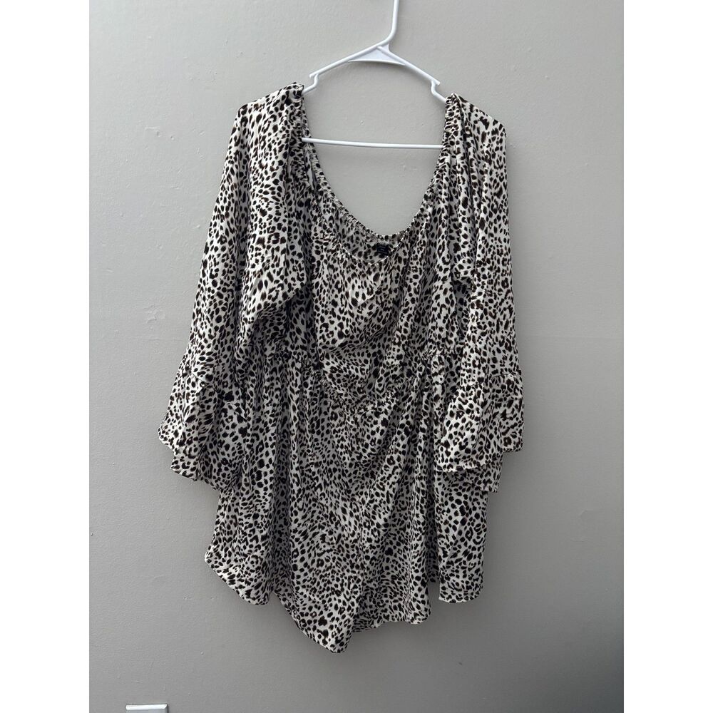 Shein Curve Leopard Print Flutter Sleeve Romper 4X